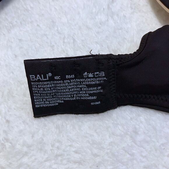 Bali NWT Smoothing Black Bra Women 40C - Picture 11 of 11